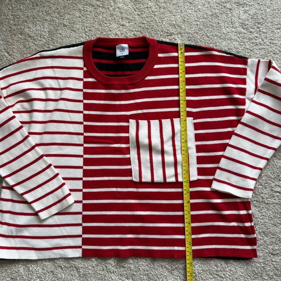 CAbi Style 5635 Vivian Pocket Pullover Two-toned Striped Sweater - Picture 13 of 13